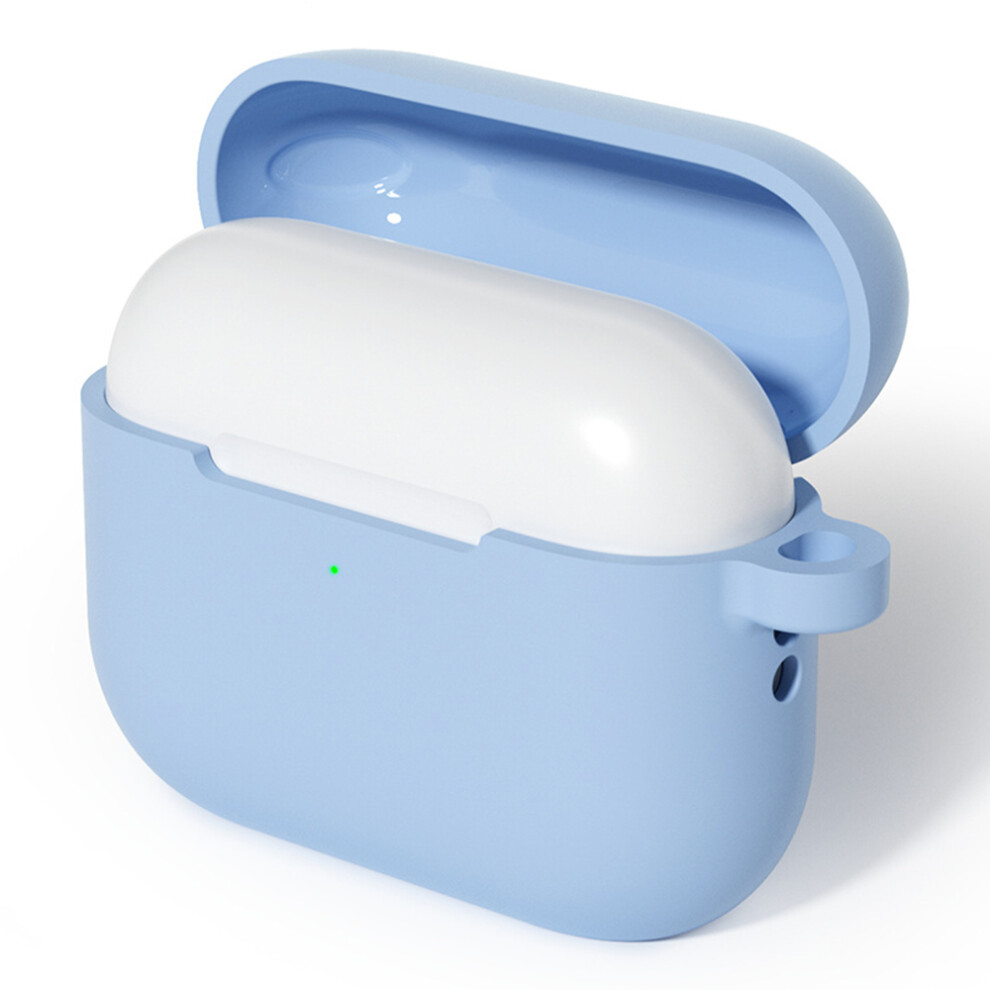 (Sky Blue) For Airpods Pro 3 Silicone Case Soft Wireless Earbud Organizer Cover With Carabiner Sky Blue 6914285497865