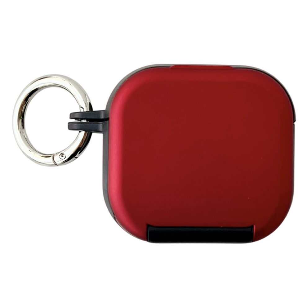 (+Red) For Apple Airpods 4 Earphone Case Tpu Pc Shockproof Protective Cover With Mirror Black/Red 6914288671996