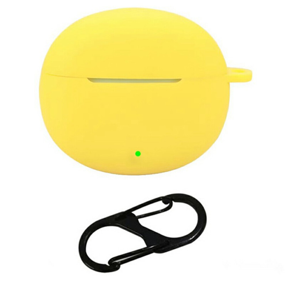 (Yellow) For Honor Earbuds X9 Silicone Case Wireless Earphones Protective Cover With Anti-Lost Buckle Yellow 6914282989615