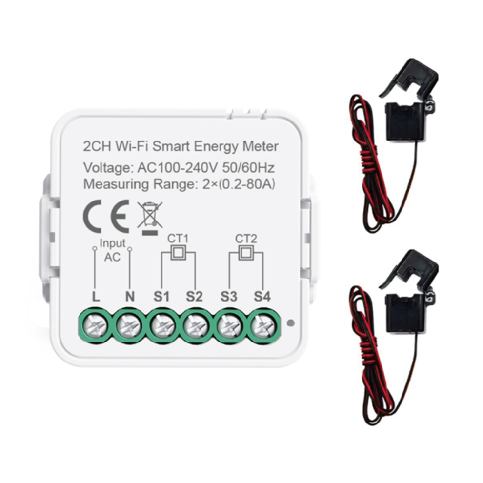 Tuya Smart Wifi Energy Meter Current Sensor Statistician 2Ch 4853286950431