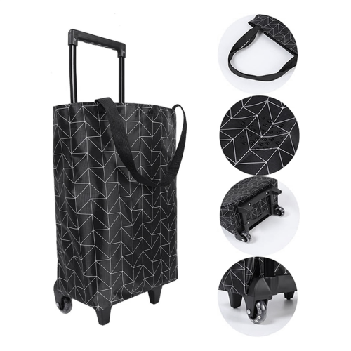 Small Fold Shopping Cart,Shopping Cart with Wheels,Folding Bag 2