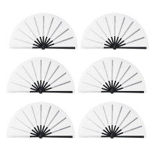 6 Stück Sublimations-Ventilatorrohlinge, weißes Polyester, Handfächer, Wärmetransfer
