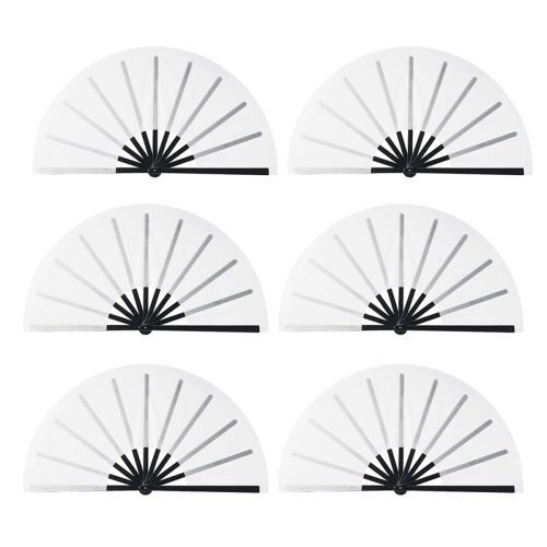 6 Stück Sublimations-Ventilatorrohlinge, weißes Polyester, Handfächer, Wärmetransfer