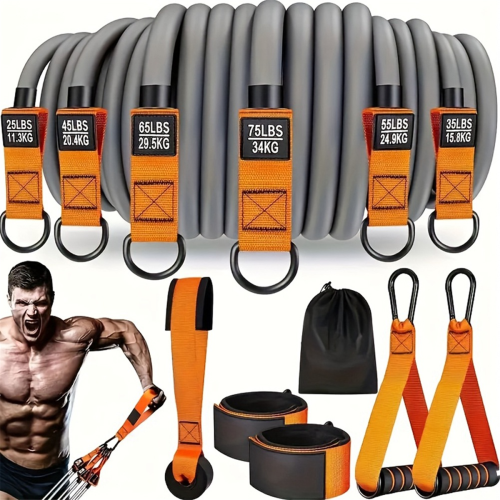300LBS High Strength Resistance Bands Training Set Orange 1