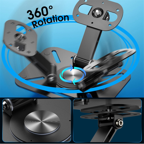 Projector Stand Desk Wall Ceiling Mount Thread 360 Rotation Silver 2