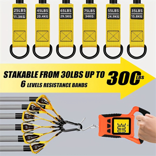300LBS High Strength Resistance Bands Training Set Yellow 1