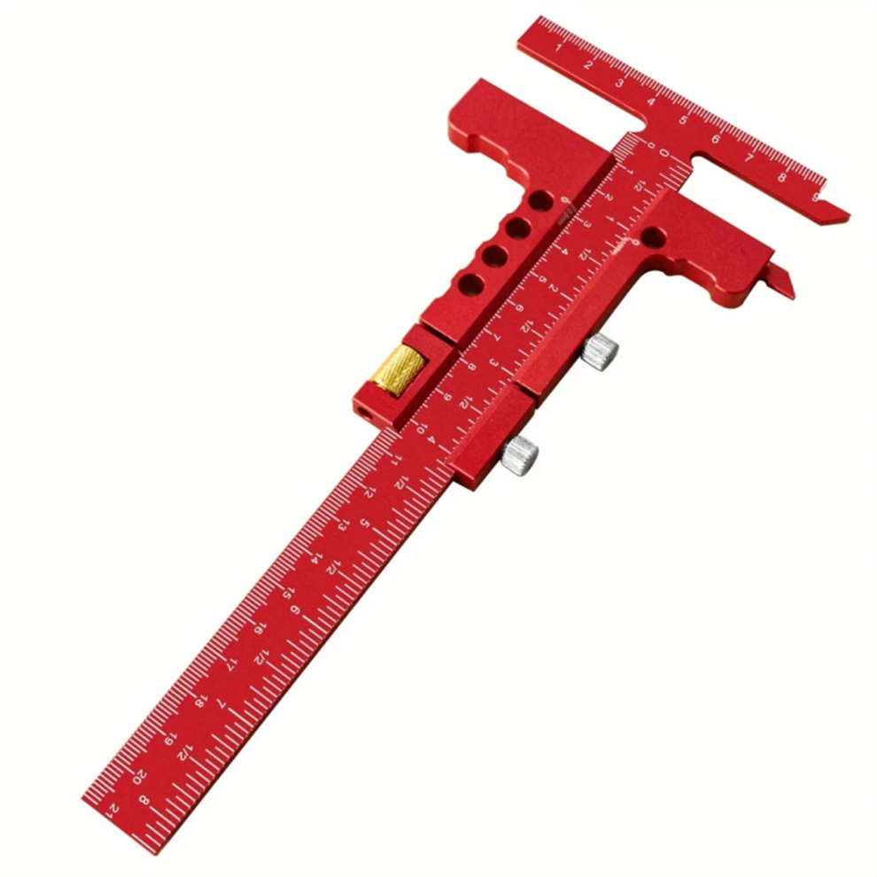 Aluminum Alloy Metric And Inch Woodworking Scriber Marking Line Ruler 4853286963318