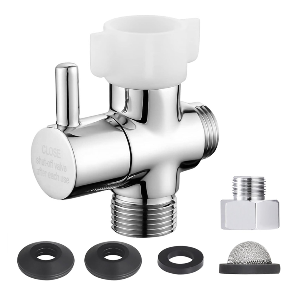 T Adapter With Shut Off Valve, Tee Connector Bidet Attachment 4853286954590