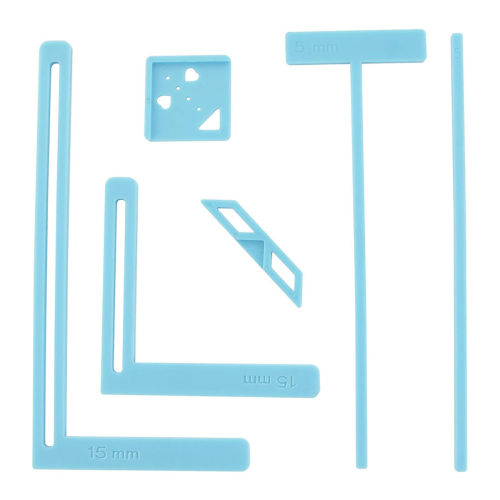 6Pcs Bookbinding Tool for Scrapbooking Stencils Cutter Blue