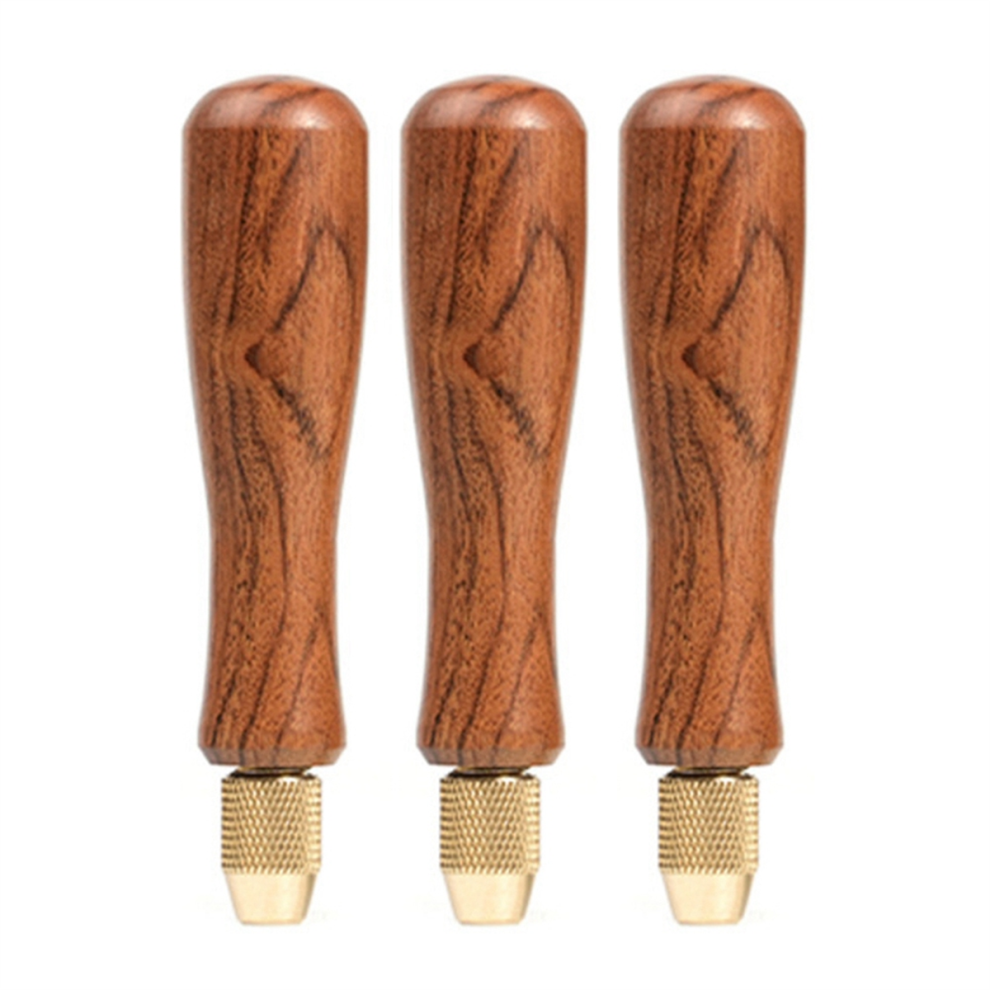 3Pcs Wood File Handle With Brass Collet Chuck For Files 4853286967545
