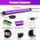 Rechargeable Black Light Bar 4 Packs, Battery Powered UV Strip Lights 6