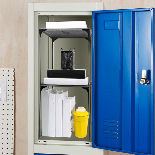 Locker Organizer Shelf Stackable Extra Locker Shelf Black 1