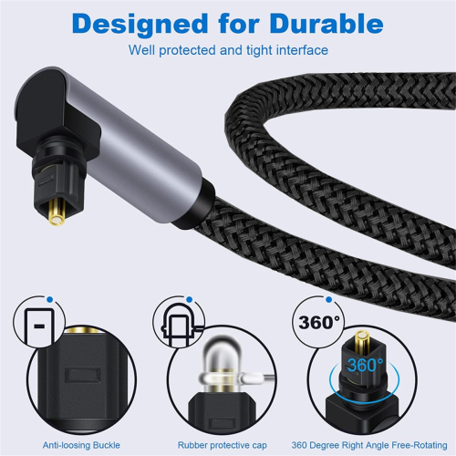 Optical Audio Cable 5.1 Right Angle for Toslink SPDIF Coaxial Cable 2