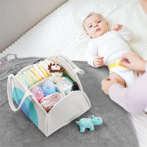 Windelorganizer, Babykorb für Windeln und Feuchttücher 1