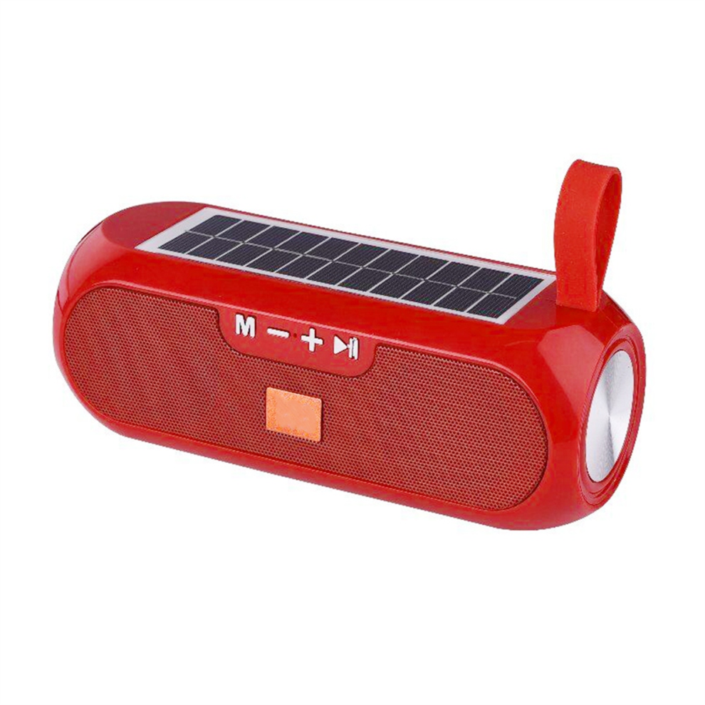 Solar Radio Fm Radios Mp3 Wireless Bluetooth V4.2 Speaker Red 4853286999546