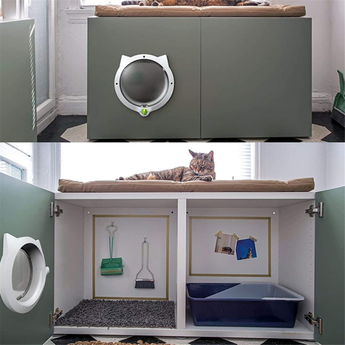 Cat Flap Door Magnetic 4 Locking Modes Interior Doors 2