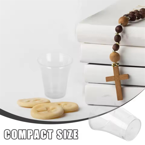 200 pezzi di bicchieri di plastica per la comunione, bicchieri trasparenti usa e getta per la chiesa 1