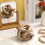 3 Link Wood Knot Decor - Hand Carved Coffee Table Decoration 4