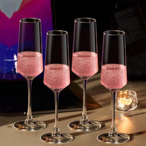 Champagnergläser mit vertikalen Linien, Heimgläser, Kelche, High-End 1