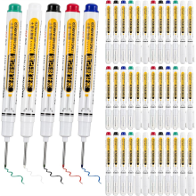 75Pcs Deep Hole Marker Pens, 20mm Long Head Drill Deep Nib Markers