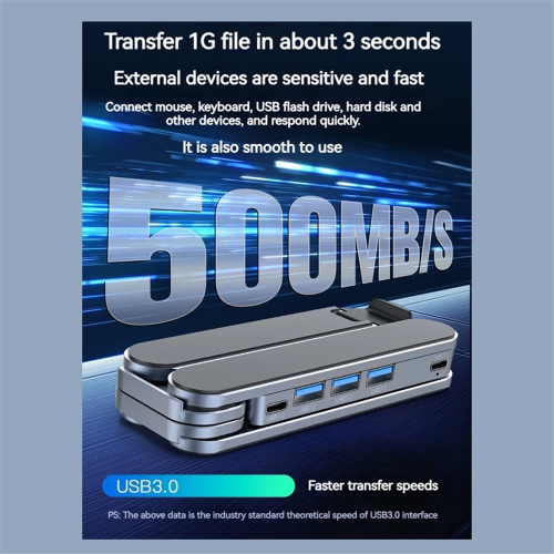 Supporto per laptop pieghevole 2 in 1 e hub USB C regolabile multiporta 2