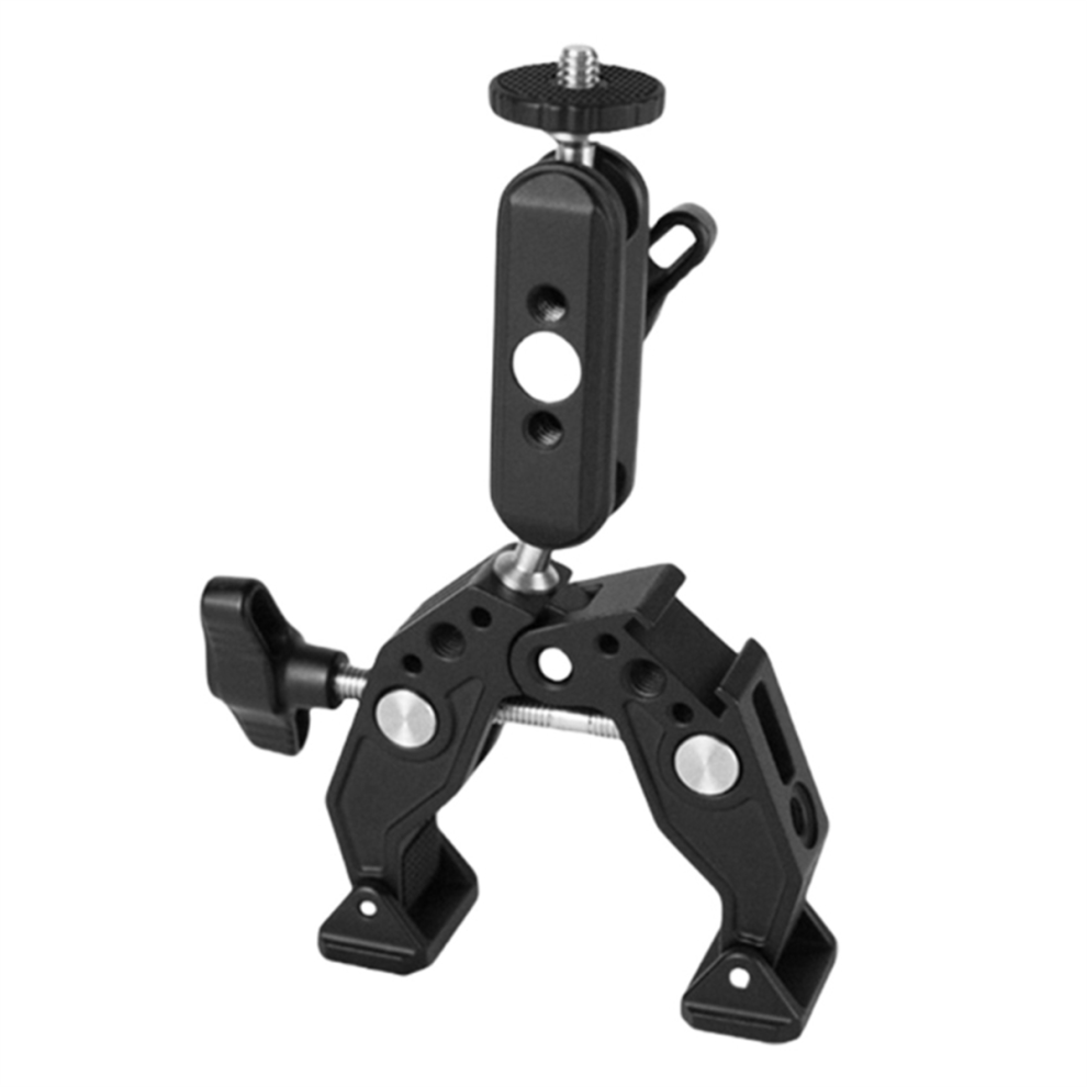 C1fd Rotating Two Ball Head Camera Clamp Adapter Cold Shoe Connection 4853286921745