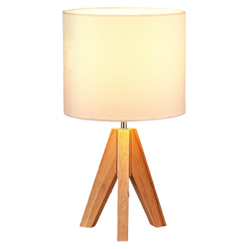 Tripod Table Lamp Cute Bedside Lamp with Lampshade