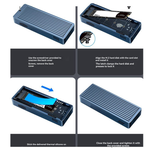 40Gbps USB 4.0 M.2 NVME SSD Enclosure for 3/4 1