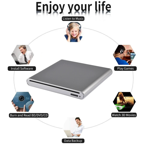 High-Speed Data Transfer 3.0 Suction External Optical Drive BD Burner 1