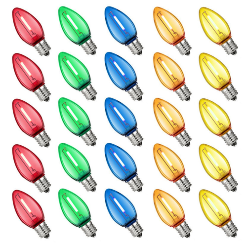 25PCS LED Bulbs Shatterproof for Holiday Garden