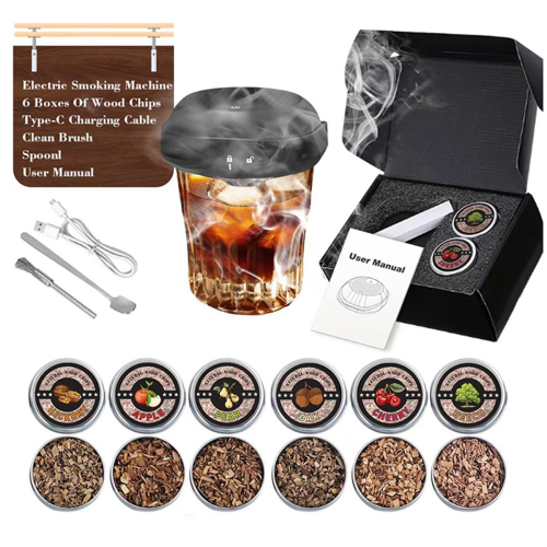 Electric Cocktail Smoker Kit Rechargeable One-Button 1