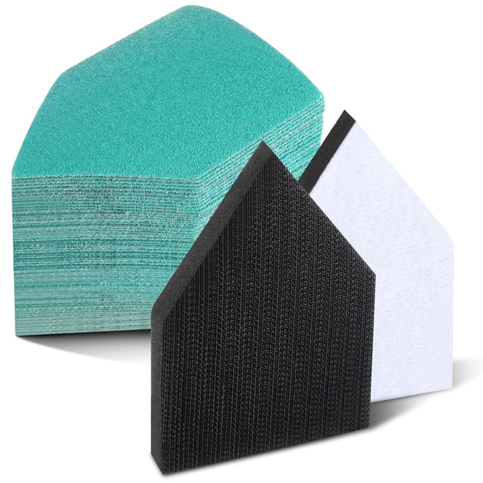 80Pcs Detail Sander Sandpaper And 2 Sanding Interface Pads 4853286943525