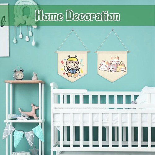 6PCS Canvas Banner Blank Wooden Dowel 2