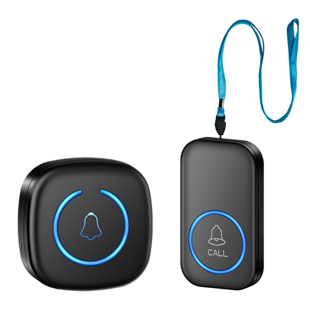 Wireless Lanyard Button Call Pager Emergency SOS Pager Black EU Plug