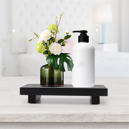Small bathroom counter organizer wood soap tray 1