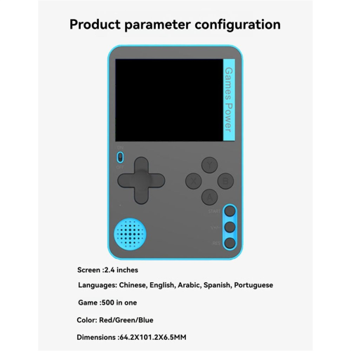 Super Ultra Thin Retro Video Game Console Built-in 500 Games C 2