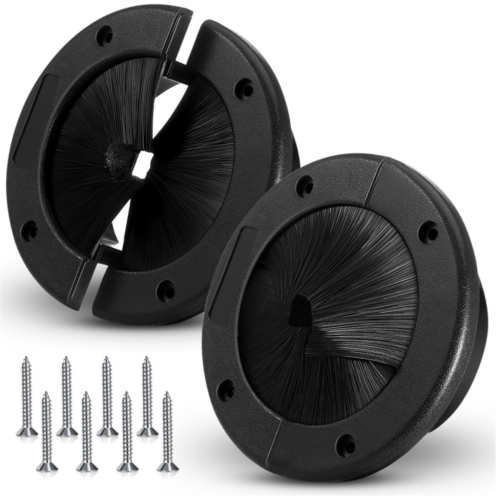 2 Pack 6Inch Round Brush Grommet Raised Floor Airflow Management 4852533774288