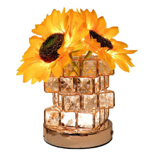 Sunflower Cordless Table Lamp 3 Color Crystal Lamps Bedside Lamps