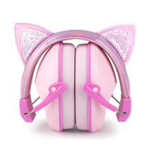 Ohrenschützer mit rosa Katzenohren für Kinder, verstellbar, geräuscharm