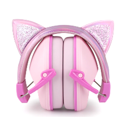 Pink Cat Ears Kids Earmuffs Adjustable Anti-Noise Hearing Protector