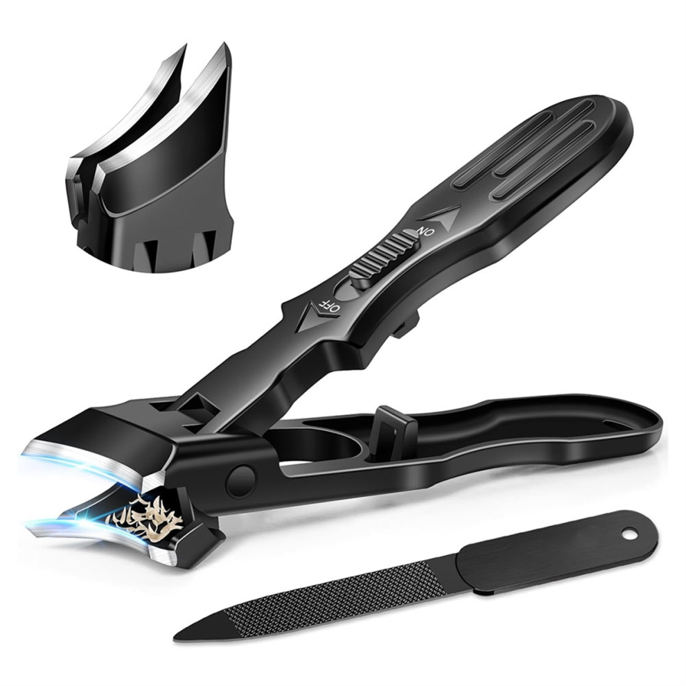 Black Eagle Beak Beveled Nail Clippers With Catcher, 45 Degrees