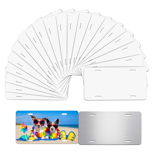 20 Pack Sublimation License Plate Blanks - Bulk Metal Car Tags