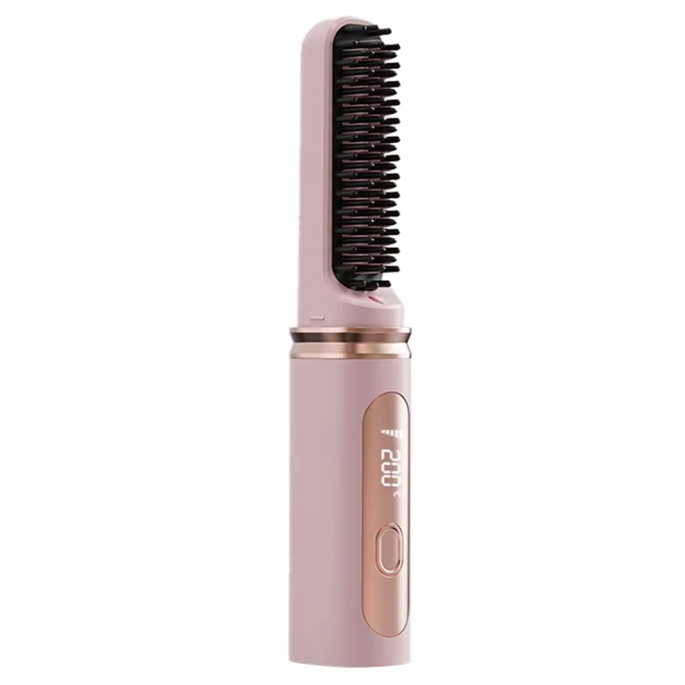 Cordless Hair Straightener Brush,Fast Heating Straightening Brush