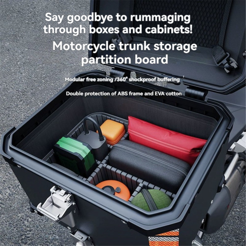 Motorcycle Luggage Trunk Isolation Plate Partition Board Set 36L 2