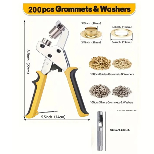 3/8 Inch 10mm Grommet Pliers Kit Handheld Hole Punch Tools 2