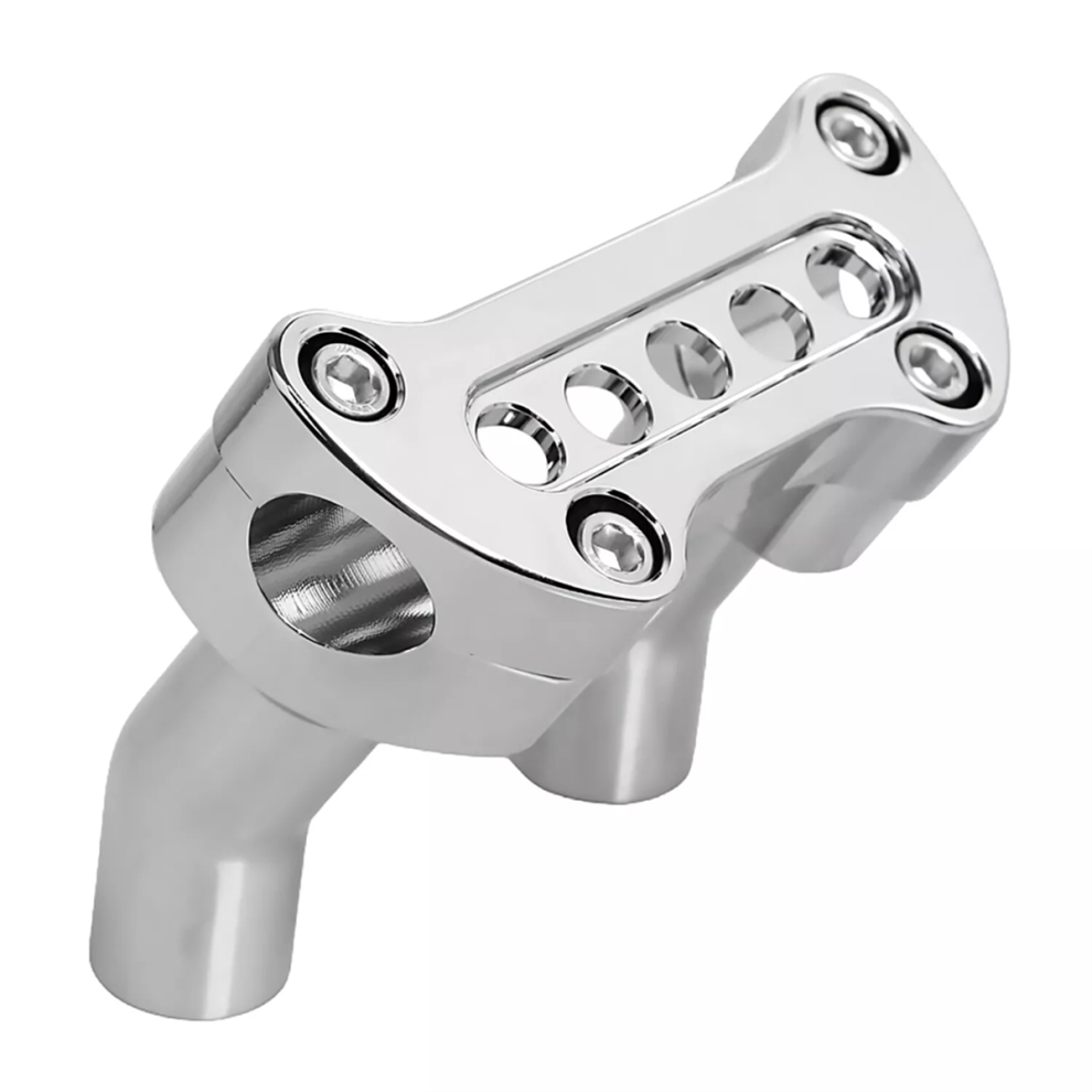 4 Inch Pullback Handlebar Riser 1 Inch Top Clamp For Dyna Fat Silver 4852533701444