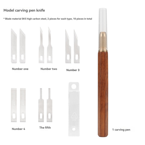 Wood Handle Engraving Cutter with 10pcs Blade DIY Repair Hand Tools 2