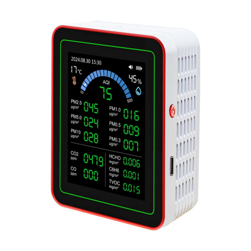 18-in-1 Luftqualitätsmonitor, Luftqualitätstester, PM2,5-Daten, Weiß 2