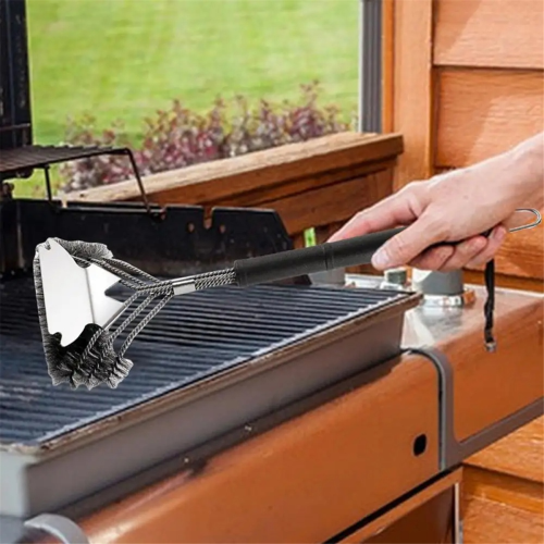 Grillbürste aus Edelstahl mit rutschfestem Griff 1