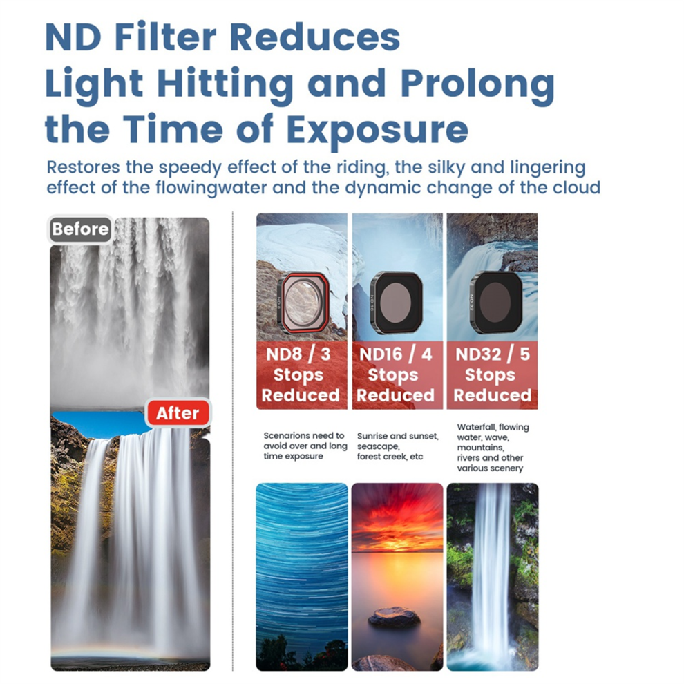 4Pcs Lens Filter Set for PRO CPL ND8 ND16 ND32